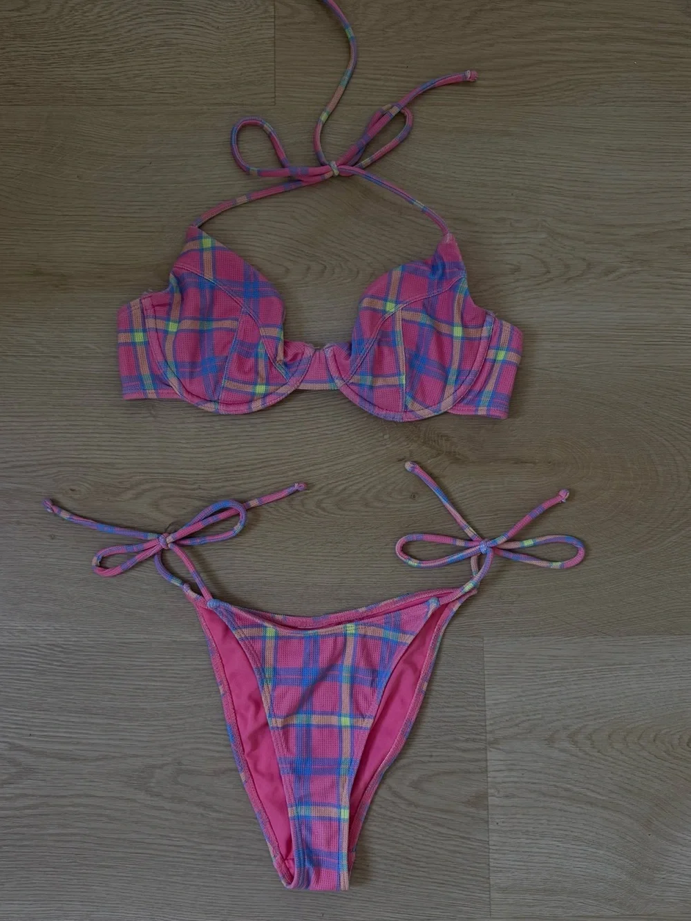 Pink Plaid Bikini